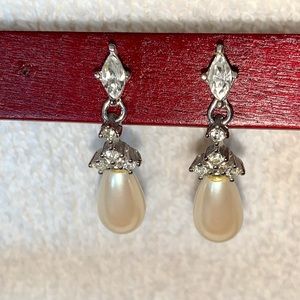 Pearl and Rhinestone Earrings